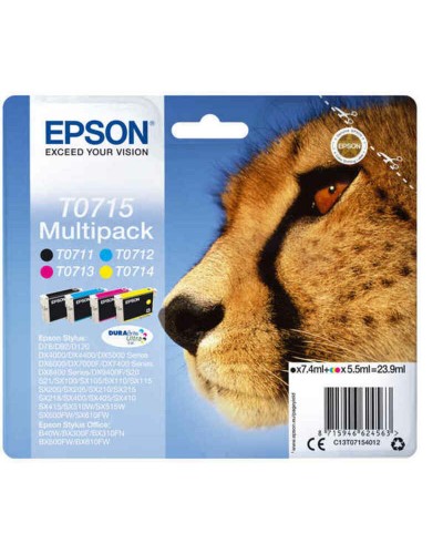 Cartouche d'encre originale Epson T0715 Multicouleur Jaune Noir Cyan Magenta