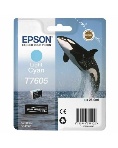 Original Ink Cartridge Epson T7605  Light Cyan Cyan