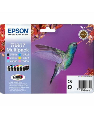 Originele inkt cartridge Epson C13T08074011 Geel Cyaan Magenta