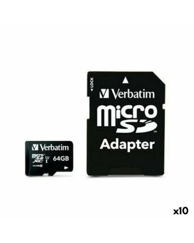 Carte Mémoire Micro SD avec Adaptateur Verbatim 64 GB (10 Unités)