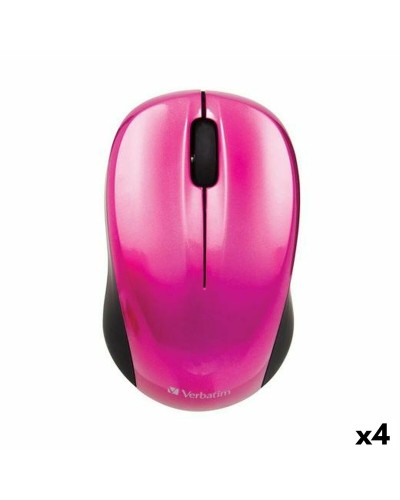 Souris sans-fil Verbatim GO NANO Noir Fuchsia 1600 dpi (4 Unités)