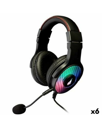 Casques avec Microphone Verbatim Noir (6 Unités)