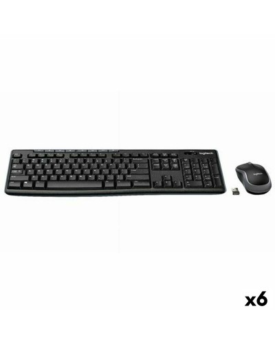 Trådlöst Tangentbord och Mus Logitech DESKTOP MK270 Svart Qwerty Spanska (6 antal)