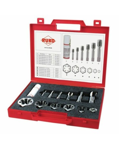 Juego de Machos y Terrajas para Roscar RUKO Acero de alta velocidad (HSS)