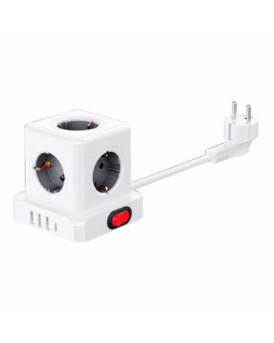 Multiprise 5 Prises avec Interrupteur Fbright Blanc 3680 W