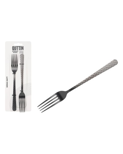 Set di Forchette Quttin MOMA Nero 20,5 x 2,4 cm 2 Pezzi (12 Unità)