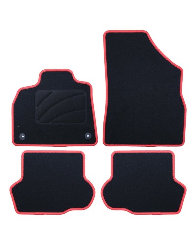 Set de tapis de voitures OCC Motorsport OCCCT0031RD Noir Rouge Citroen DS5 Velours 5 Pièces