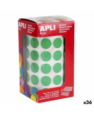Autocollants Apli Gomets Vert Rond (36 Unités)