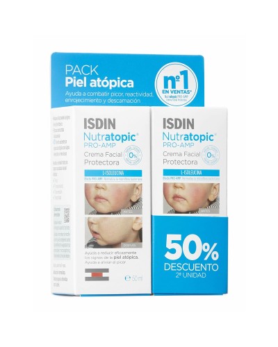 Kasvovoide Isdin Nutratopic Pro-AMP Ihoa suojaava Atooppinen iho Pojat 2 x 50 ml