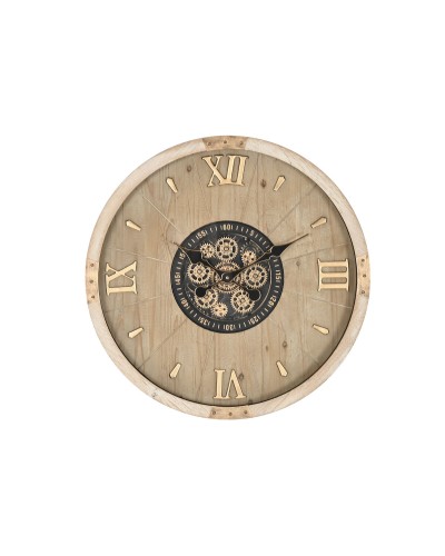 Horloge Murale Home ESPRIT Doré Naturel Verre Cottage 63,5 X 8 X 63,5 CM
