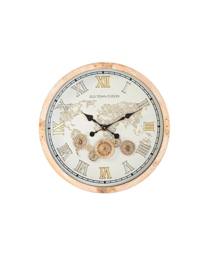 Horloge Murale Home ESPRIT Blanc Naturel Verre Vintage 63,5 X 8 X 63,5 CM