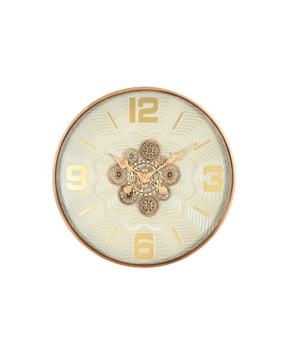 Väggklocka Home ESPRIT Vit Gyllene Metall Glas Scandi 60 x 8 x 60 cm