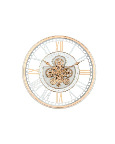 Horloge Murale Home ESPRIT Blanc Métal Verre Vintage 60,5 X 9,5 X 60,5 CM