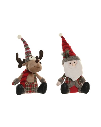 Kerstversiering Home ESPRIT Rood Groen 23 X 16 X 51 CM (2 Stuks)