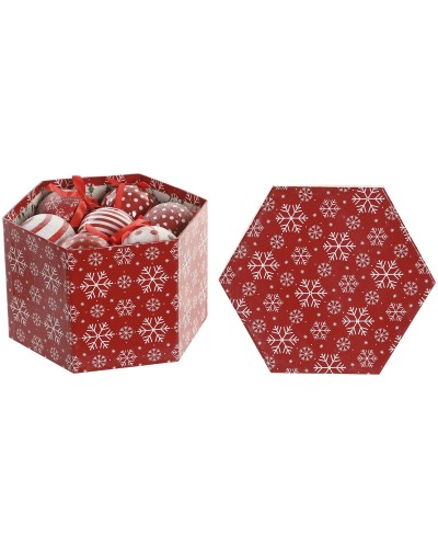Bola de Navidad Home ESPRIT Blanco Rojo PVC (14 Piezas)