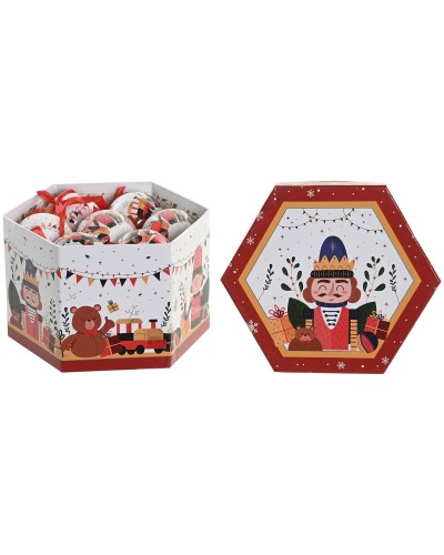 Weihnachtsbaumkugeln Home ESPRIT Weiß Rot PVC Bär Nussknacker (14 Teile)