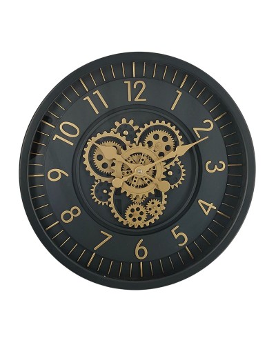 Wall Clock Home ESPRIT Golden Navy Blue Crystal Iron Urban 46 x 8,5 x 46 cm