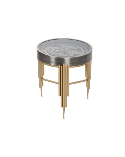 Sidobord Home ESPRIT Gyllene Silvrig 50 x 50 x 54 cm