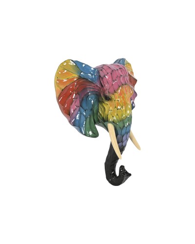 Decorazione da Parete Home ESPRIT Multicolore Elefante Moderno 61,5 X 20 X 67 CM