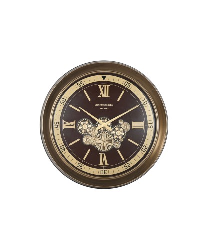 Reloj de Pared Home ESPRIT Dorado Granate Cristal Hierro Glam 100 x 14 x 100 cm