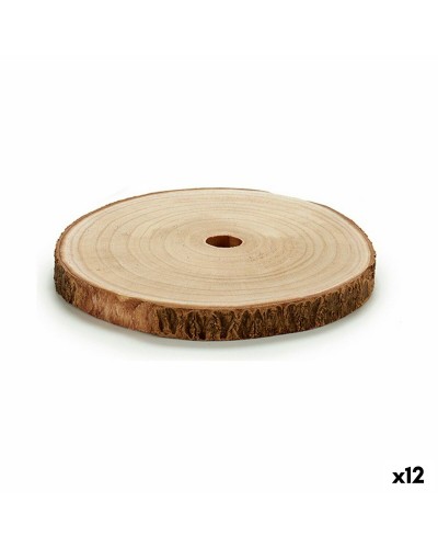 Bûche décorative Gift Decor Marron 25 x 2 x 26 cm 26 x 2 x 25 cm Ø 24,5 cm (12 Unités)