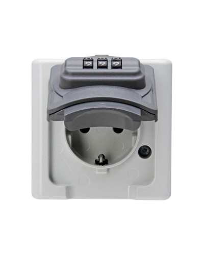 Waterproof socket base Kopp Grey Manual combination lock With lid Exterior Type F