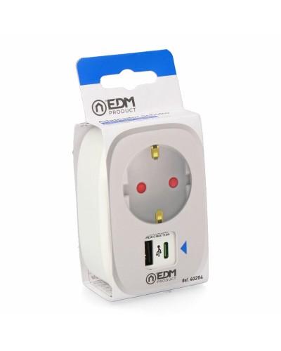 Plug Adapter EDM 40204 230 V Vit