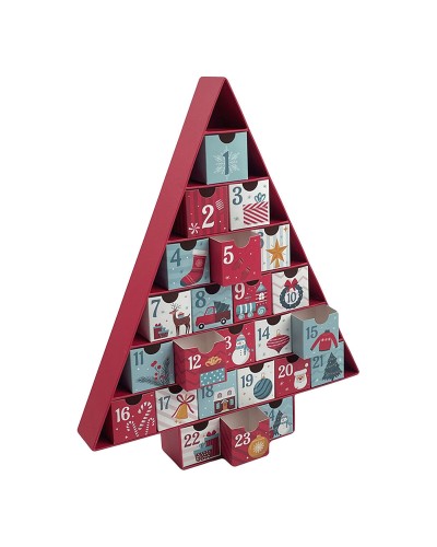 Advent Calendar 32,5 X 5 X 39 CM Red Christmas Christmas Tree