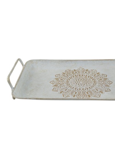 Snackdienblad Home ESPRIT Wit Gouden Arabisch (2 Stuks)