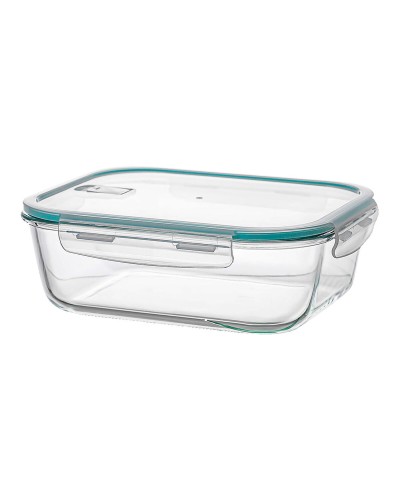 Porta pranzo Ovenza Rettangolare Trasparente Silicone Vetro Borosilicato 2,25 L
