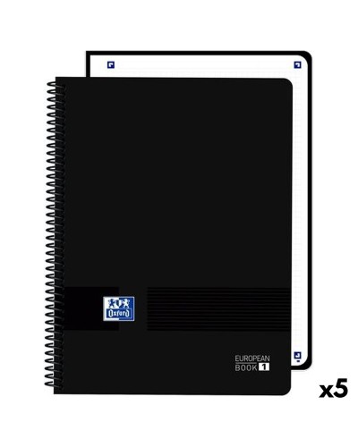 Quaderno Oxford LIVE&GO Nero A4 80 Pagine (5 Unità)