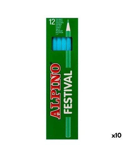 Crayons de couleur Alpino Bleu clair 12 Pièces (10 Unités)
