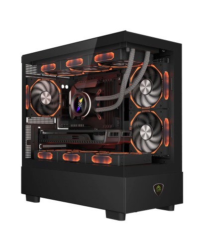 ATX Semi-toren doos KEEP OUT XC-301 GLASS Zwart