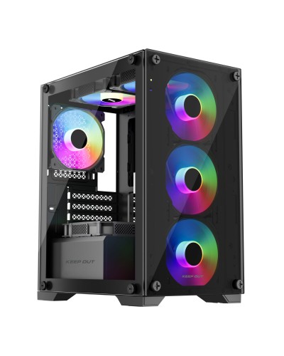 Boîtier ATX semi-tour KEEP OUT XC-201 GLASS Noir