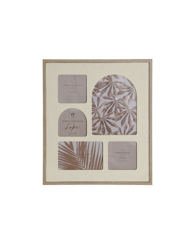 Kuvakehys Home ESPRIT Beige Kristalli Puu MDF Skandinaavinen 34 X 2 X 39 cm