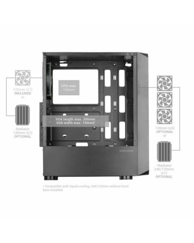 ATX Semi-toren doos Mars Gaming MC2000 Zwart