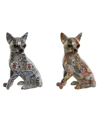 Statua Decorativa Home ESPRIT Multicolore Cane Mediterraneo 12 x 10 x 16 cm (2 Unità)