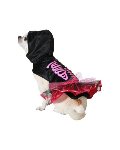 Dog Costume Pink Skeleton