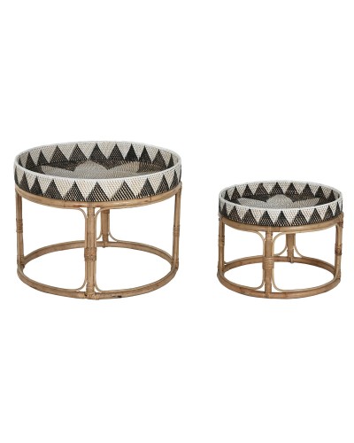 ESPRIT Rattan Table (2 pieces) - 70x70x52 cm - Modern Furniture for Indoor and Outdoor
