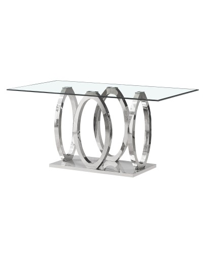 Ruokapöytä Home ESPRIT Teräs Karaistu lasi 160 x 90 x 76 cm