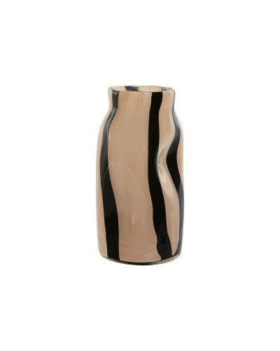 ESPRIT Vase Schwarz Creme aus Kristall, 15 x 15 x 29,2 cm, Moderne Dekoration
