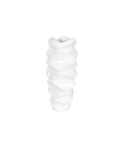 Planter Home ESPRIT White Fibreglass Waves 44 x 44 x 101 cm