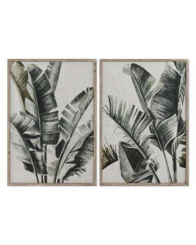 Maalaus Home ESPRIT Palmut Trooppinen 70 x 4 x 100 cm (2 osaa)