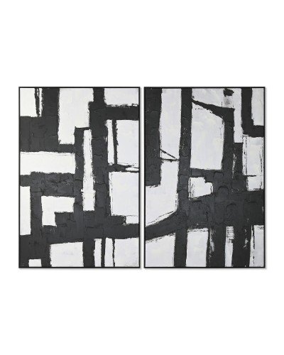 Bild Home ESPRIT Weiß Schwarz abstrakt 123 x 4,3 x 183 cm (2 Stück)