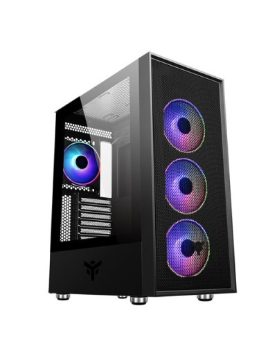ITEK M.TOWER VERTIBRA H210 GAMING CASE - 2*USB3, 4*12cm ARGB Fans, Transparent Window - ITGCAVH210