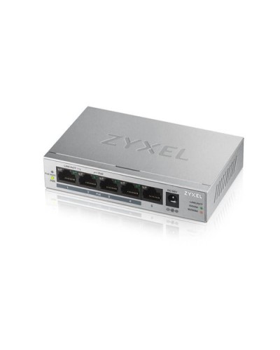 ZYXEL GS1005HP-EU0101F 5-Port Gigabit Unmanaged Desktop Switch (4 PoE Ports, 60W Power Budget), Metal Case