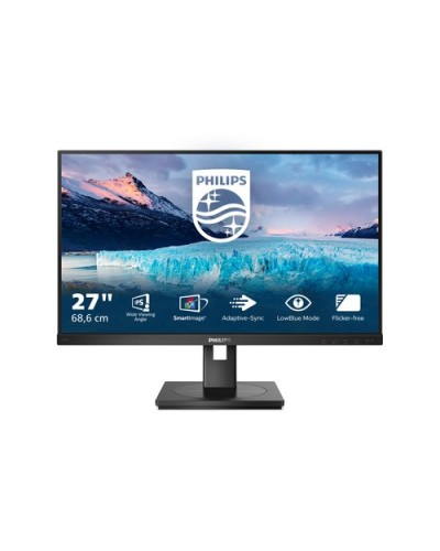PHILIPS LED Monitor 27" Wide 272S1M/00 IPS 1920x1080 4ms 250cd/m² 1000:1 2x2W Speakers Adjustable Height Pivot VGA DVI HDMI DP