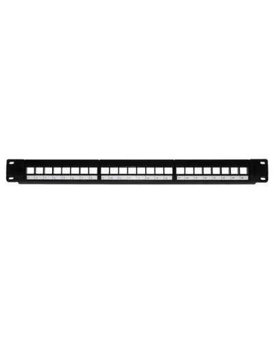 24 Port Blank Patch Panel for 19" Rack Mount Network Jack Modules (Modules Not Included) Black LKPV24