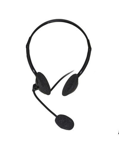 HEADSET WITH MICROPHONE SINGLE 3.5MM JACK 1.30M CABLE BLACK LKHS03