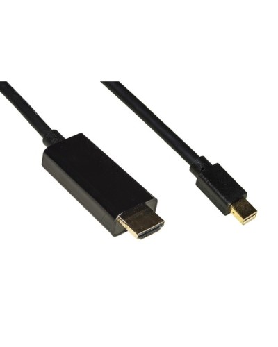 MINI DISPLAYPORT 1.4 TO HDMI 2.0 CABLE, M/M, 2M, GOLD PLATED, 4KX2K 60HZ 18GBPS, BLACK, LKMDPH1422